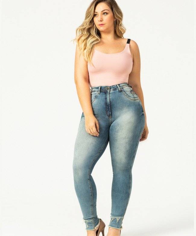 Maria Dora moda feminina - Calça jeans cintura alta ( caimento