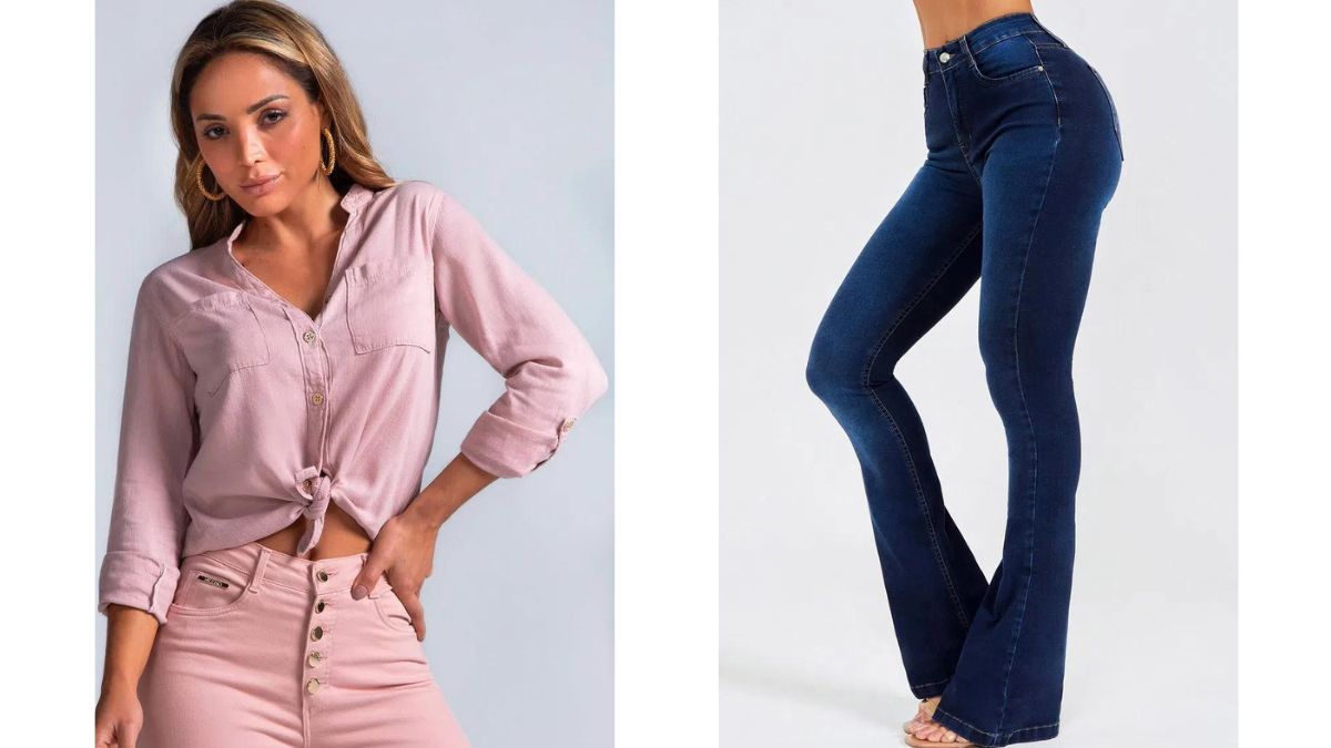 Entretanto, se você prefere uma barrinha mais larga, com uma pegada mais anos 80, escolha Calça Jeans Modeladora Curva dos Sonhos Flare. Ela fica perfeita com peças mais delicadas, tipo a Camisa Encantadora Rosa. Um charme!