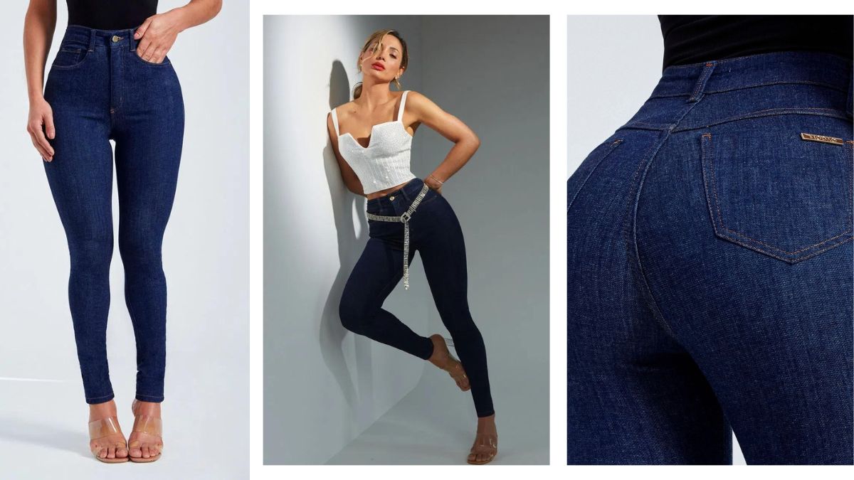 A Calça Jeans Modeladora Revolucionária Escura é perfeita para qualquer biotipo e se encaixa em todos os estilos.