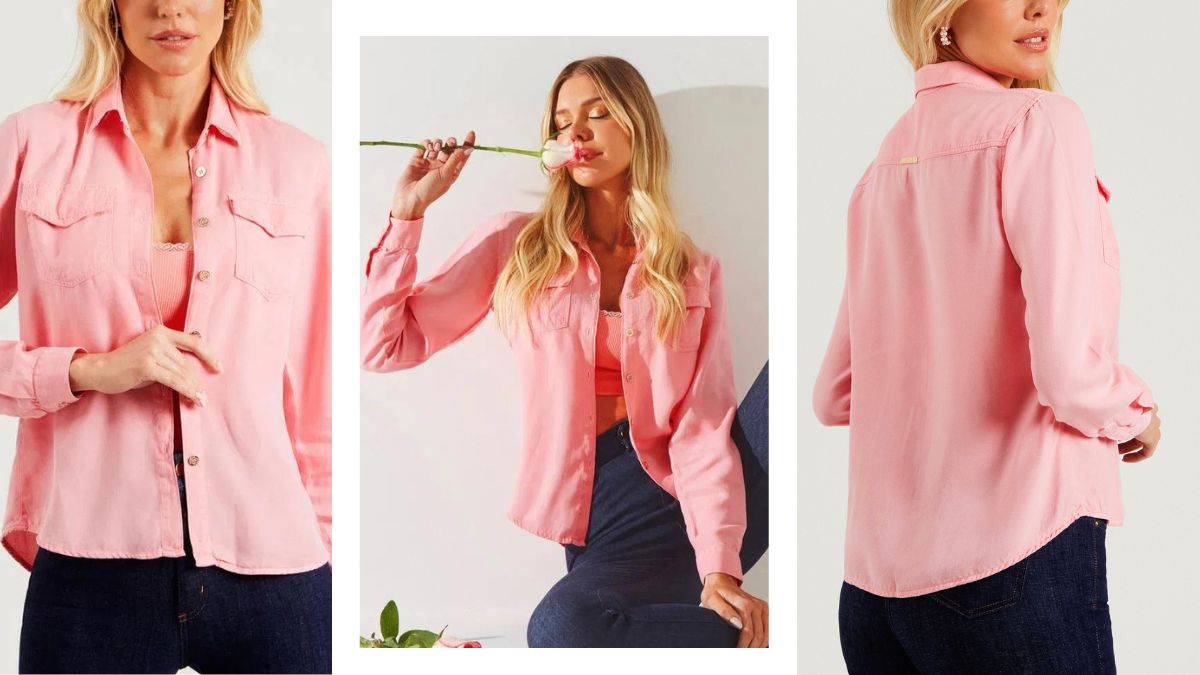 Camisa Térmica Rosa Chicle Liocel. Essas duas cores também vão continuar bombando muito e ficam perfeitas para compor looks monocromáticos.